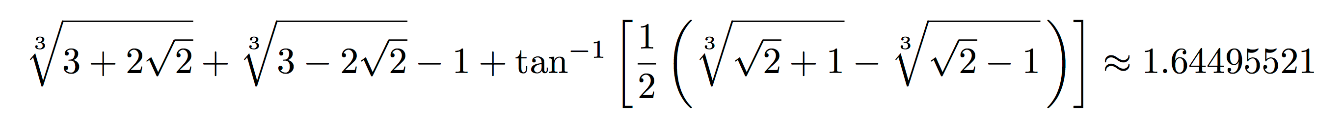 Formula for the area of the ambidextrous sofa